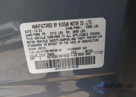 2024 Nissan Ariya Engage from USA, damaged, VIN JN1CF0BB1RM738165